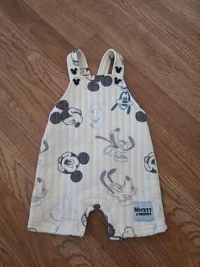 Disney Mickey & Friends Cream and Gray Baby Romper